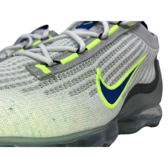 Nike Vapormax 2021 FK Mens Running Shoes White/Hyper Royal-Volt DC9394 100 (NEW) main image 6